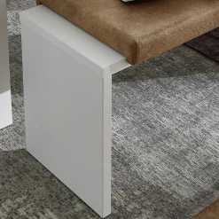 Weiße Esstisch Bank mit Sitzkissen - Connassa