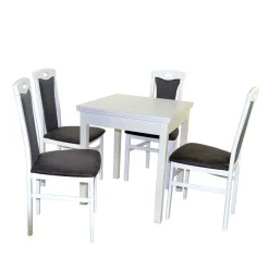 Weiße Esstisch Gruppe Set - Veromica (fünfteilig)