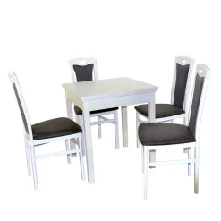 Weiße Esstisch Gruppe Set - Veromica (fünfteilig)