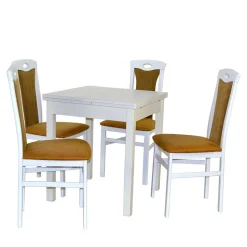 Weiße Esszimmergruppe für 4 Personen - Calasso (fünfteilig)