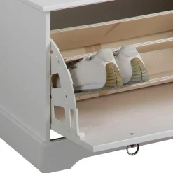 Weiße Flurbank mit Schuhklappe - Vesrav