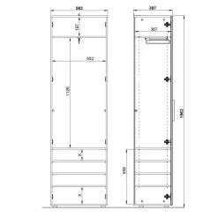 Weiße Flureinrichtung mit Glasbeschichtung - Kofi (fünfteilig)