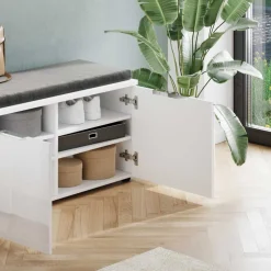 Weiße Flureinrichtung mit Glasbeschichtung - Kofi (fünfteilig)