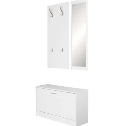 Weiße Garderobenmöbel Set - Mats (dreiteilig)