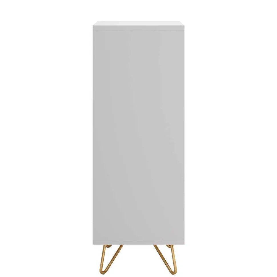 Weiße Hochkommode mit Spiegel aufklappbar - Ricks