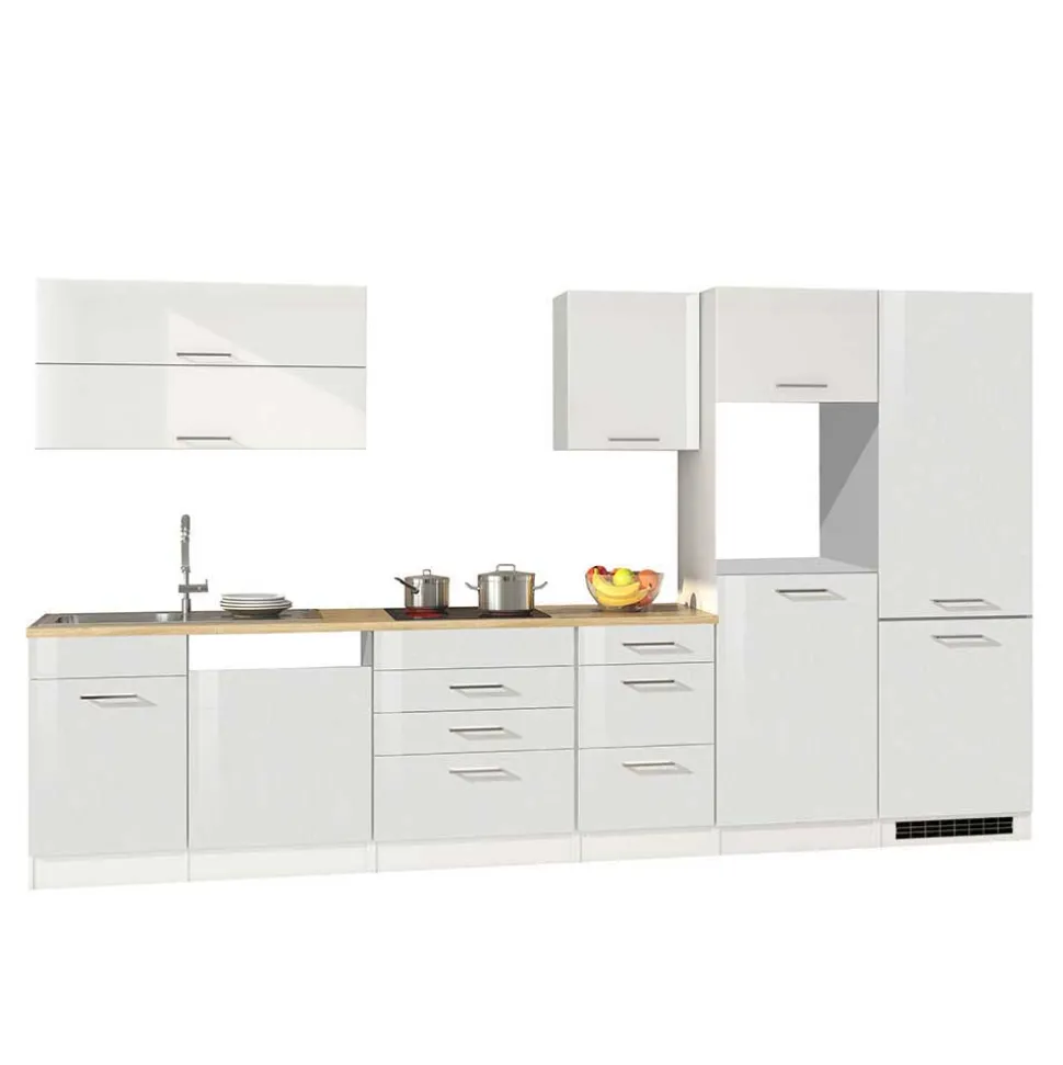 Weiße Küche ohne Geräte - Cuneo III (achtteilig)