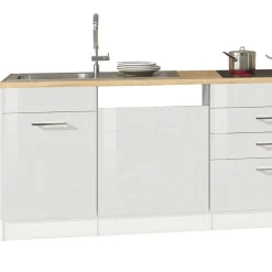 Weiße Küche ohne Geräte - Cuneo III (achtteilig)