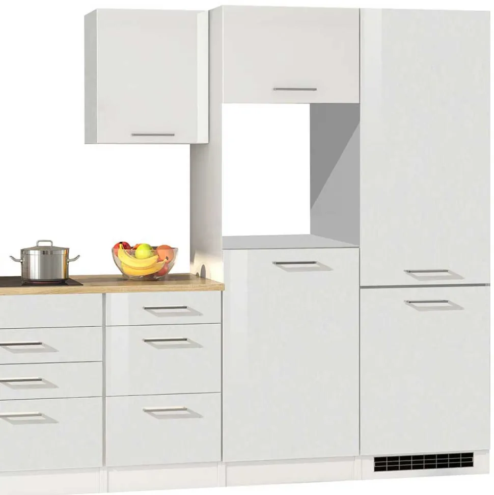 Weiße Küche ohne Geräte - Cuneo III (achtteilig)
