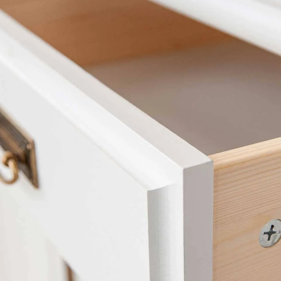 Weiße Kombi-Kommode im Landhausstil - Presto
