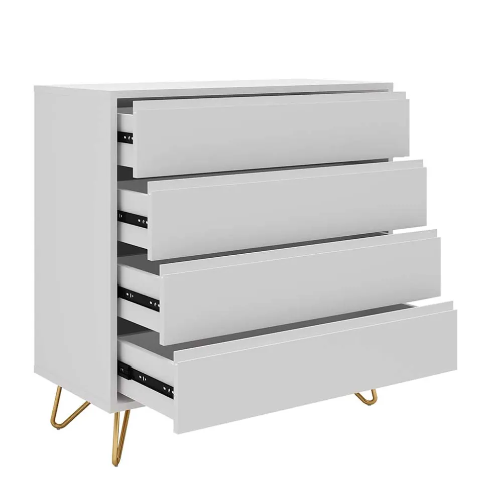 Weiße Kommode mit niedrigen Haarnadel Beinen - Vair