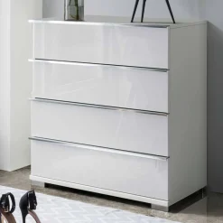 Weiße Kommode mit vier Schubladen - Rocca