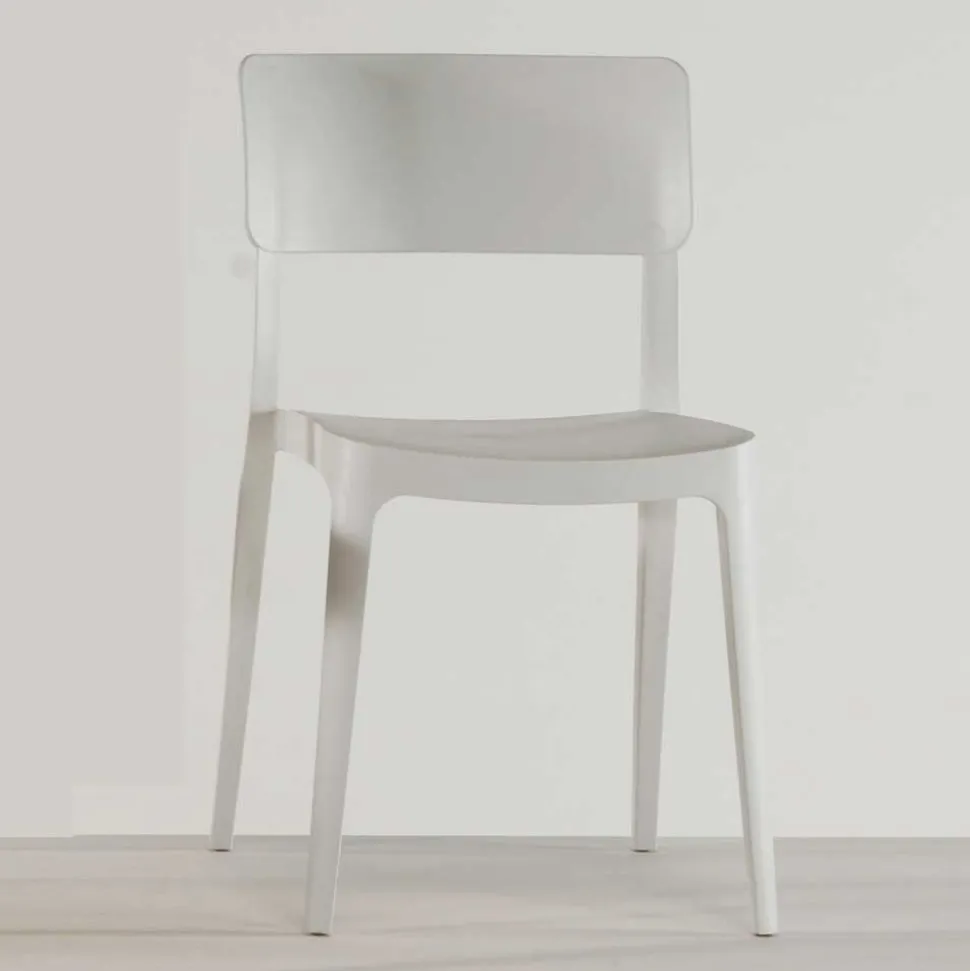 Weiße Kunststoffstühle Indoor und Outdoor - Laois (4er Set)