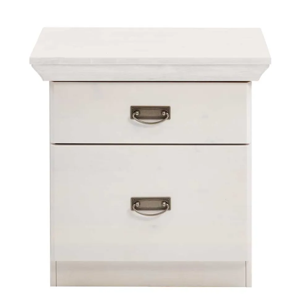 Weiße Nachtkommode 58 cm breit - Satumare