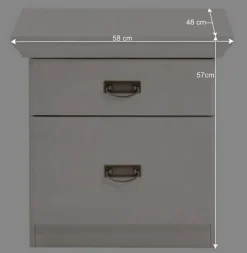 Weiße Nachtkommode 58 cm breit - Satumare