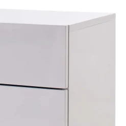 Weiße Nachtkommode mit Bügelgestell Chrom Munarula 50x60x40 cm