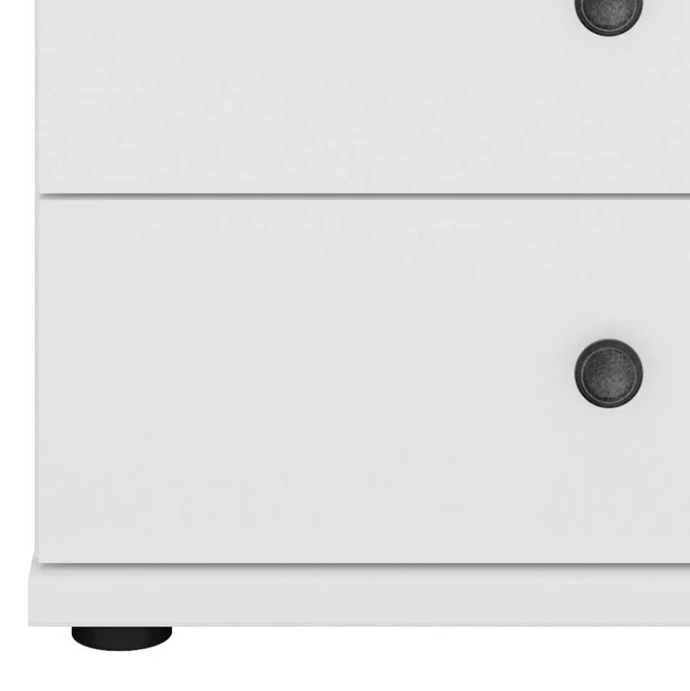 Weiße Nachtkommode mit drei Schubladen - Flinn