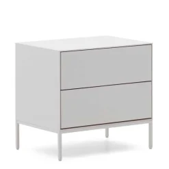 Weiße Nachtkommode mit zwei Schubladen - Dresconio