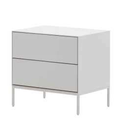Weiße Nachtkommode mit zwei Schubladen - Dresconio