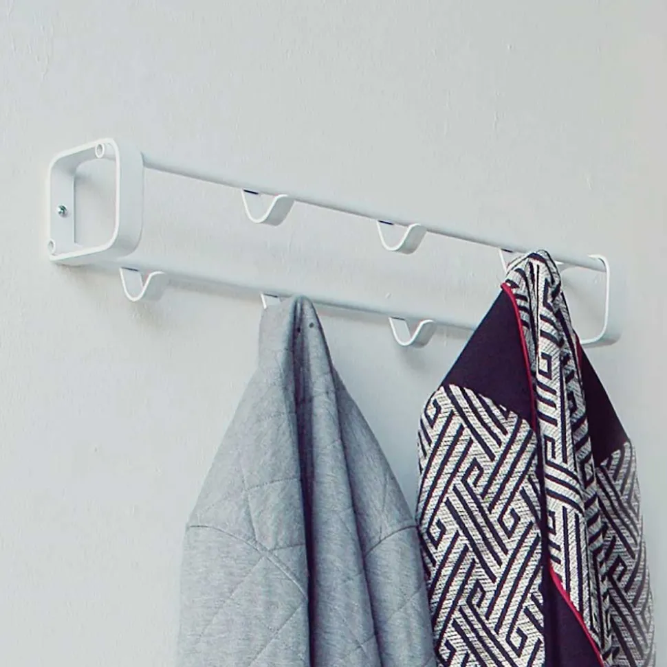 Weiße Stahl-Wandgarderobe mit 60cm Breite - Torosma