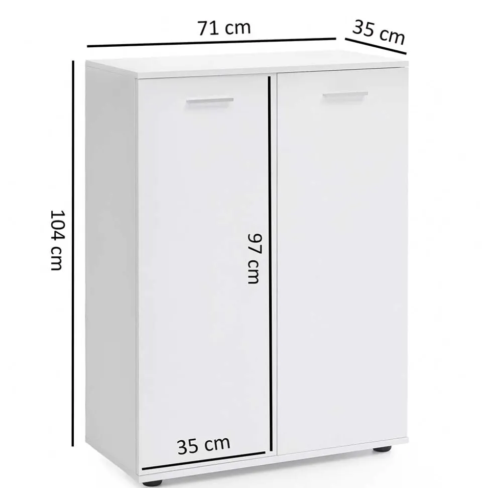 Weiße Türen Kommode 104 cm hoch - Luan