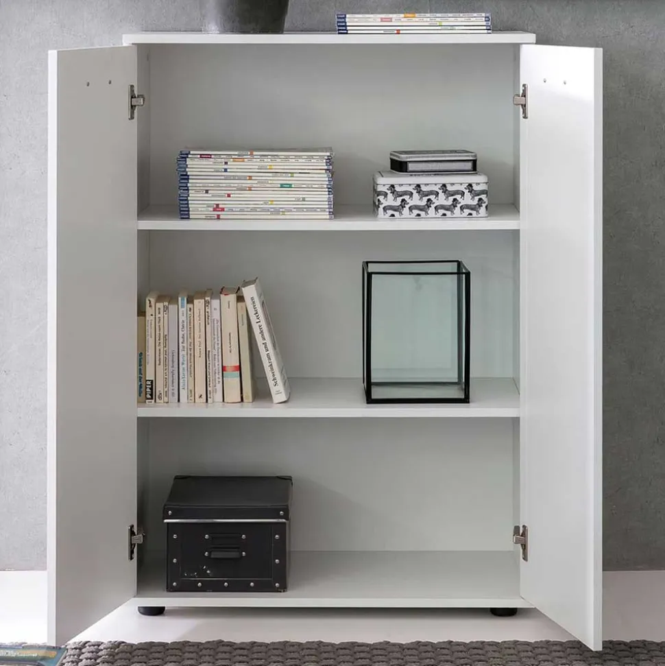 Weiße Türen Kommode 104 cm hoch - Luan