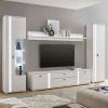 Weiße TV Anbauwand Möbelset - Tirol (vierteilig)