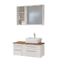 Weiße Waschtisch Möbel komplett - Enwicos (dreiteilig)