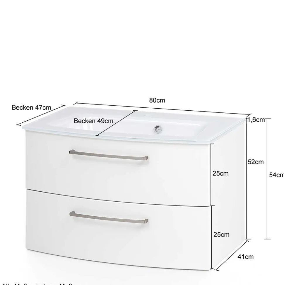 Weiße Waschtischkonsole mit zwei Schubladen - Anjunica