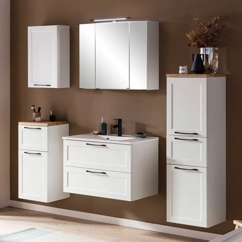 Weiße Waschtischkonsole mit Einlassbecken - Gyatso