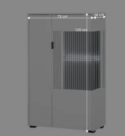 Weiße Wohnzimmerschränke & Wandboard im Set - Dualkos (vierteilig)