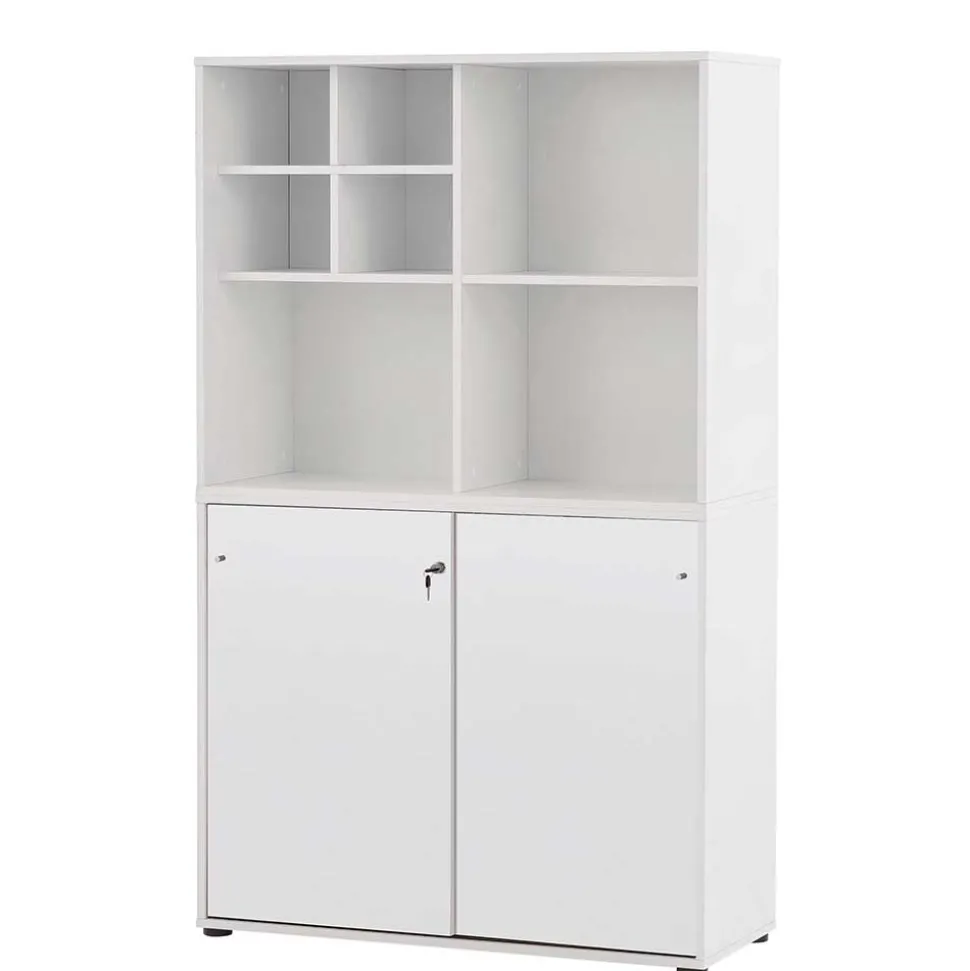 Weißer Aktenschrank mit sieben Fächern - Empire