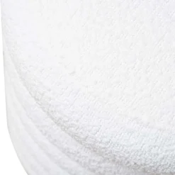 Weißer Boucle Hocker mit Stauraum - Francara