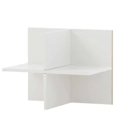 Weißer Büroschrank mit Schiebetür & Tür & Fächern - Obtin