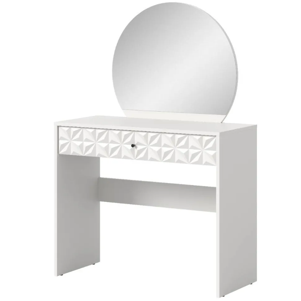 Weißer Design-Schminktisch mit Spiegel - Ustabo