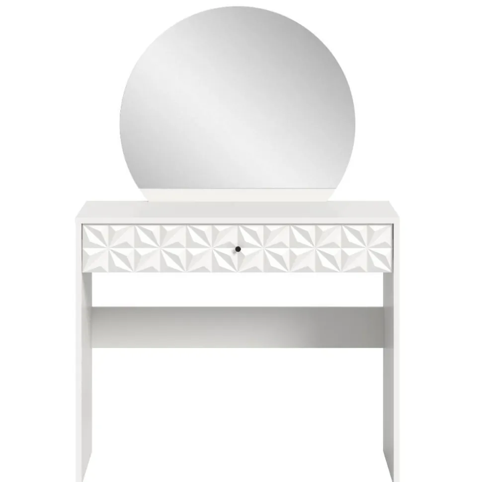 Weißer Design-Schminktisch mit Spiegel - Ustabo