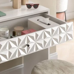 Weißer Design-Schminktisch mit Spiegel - Ustabo