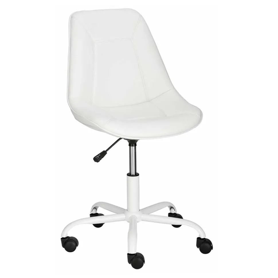 Weißer Drehstuhl mit Kunstleder Schalensitz - Chiloena