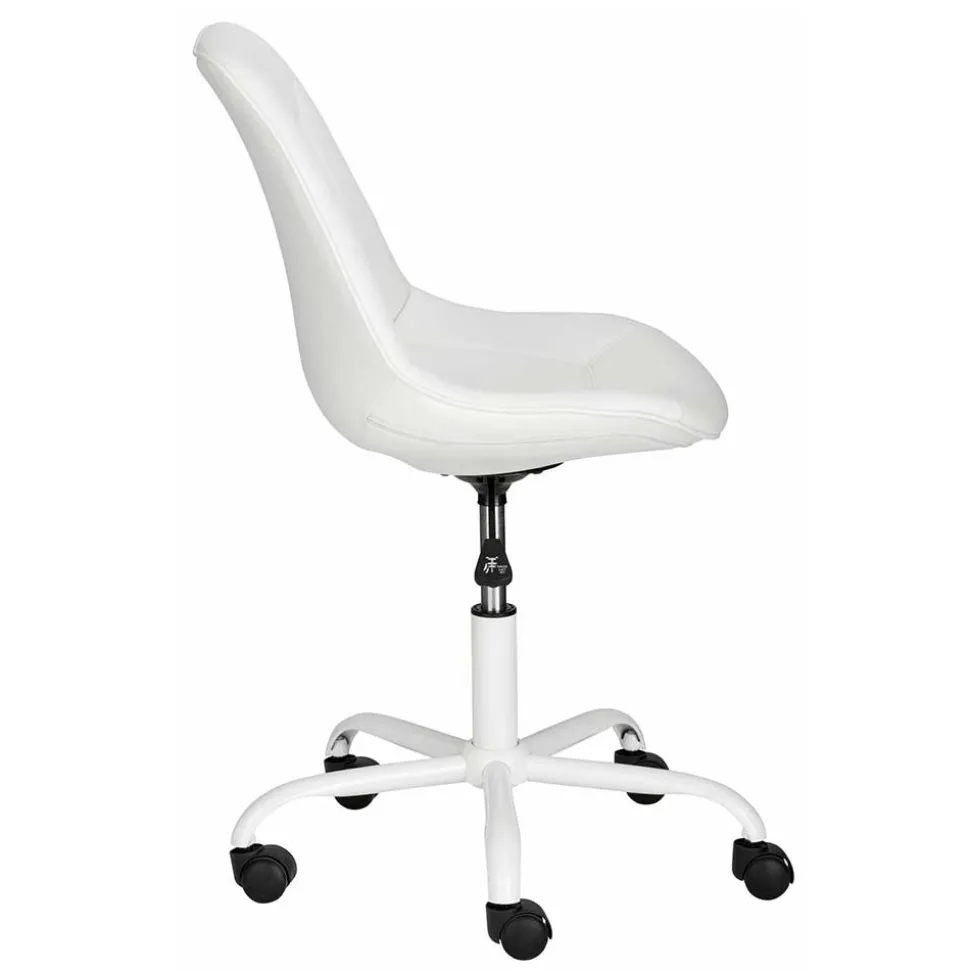 Weißer Drehstuhl mit Kunstleder Schalensitz - Chiloena