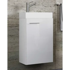 Weißer Gästewaschtisch für Wandmontage - Vulcanos