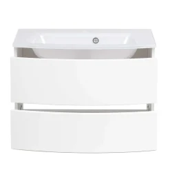 Weißer Hänge-Waschtisch mit zwei Schubladen - Mesciria