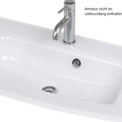 Weißer Hänge-Waschtisch mit zwei Schubladen - Mesciria