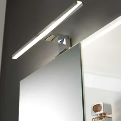 Weißer Hochglanz Badspiegel mit 2 Ablagen - Vauflos