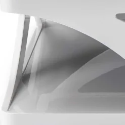 Weißer Hochglanz Couchtisch mit Schwarzglas - Yunike