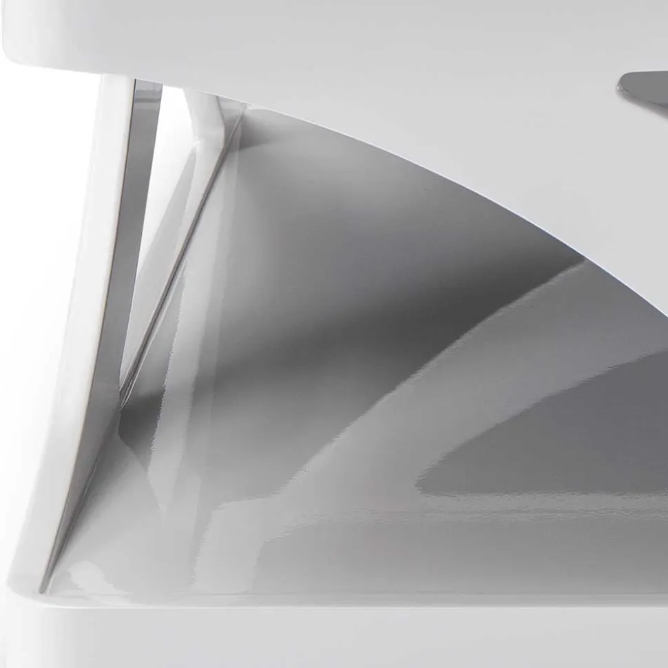 Weißer Hochglanz Couchtisch mit Schwarzglas - Yunike