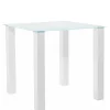 Weißer Hochglanz Tisch mit Glasplatte - Richard