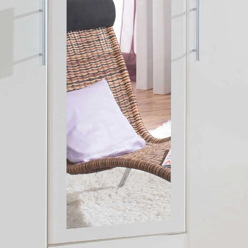 Weißer Kleiderschrank mit zwei Schubladen & drei Türen - Catrizia