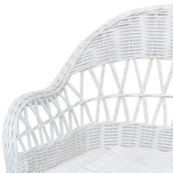 Weißer Korbsessel aus Rattan Geflecht - Kuraico
