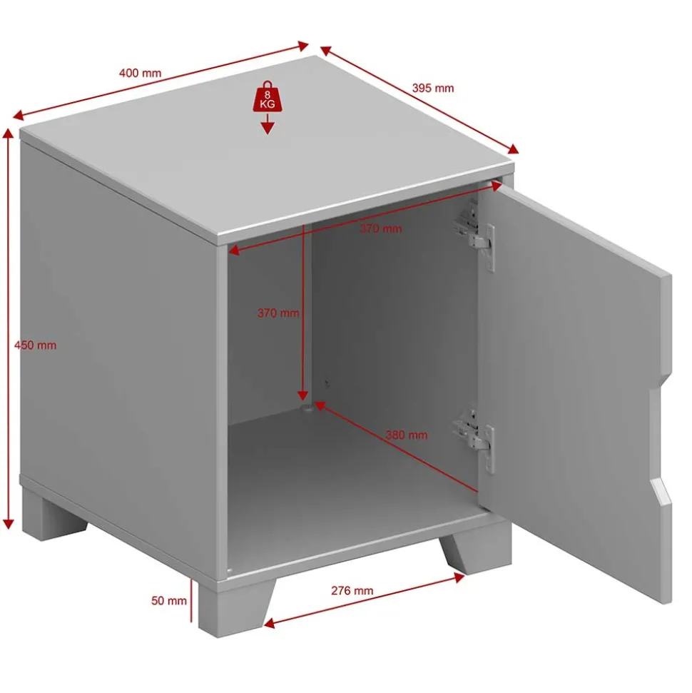 Weißer Nachtschrank im Skandi Design - Naidlas