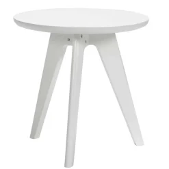 Weißer Nachttisch in Rund - Mavricara