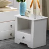 Weißer Nachttisch mit großem Fach - Velriva